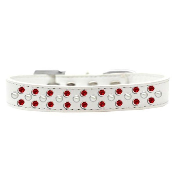 Unconditional Love Sprinkles Pearl & Red Crystals Dog CollarWhite Size 12 UN756650